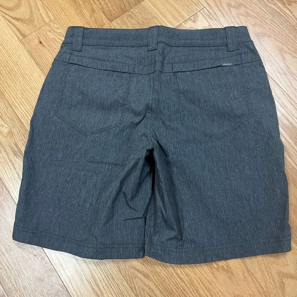 Eddie Bauer Women's Shorts Gray Slash Pockets Long Inseam Modest Hiking 4